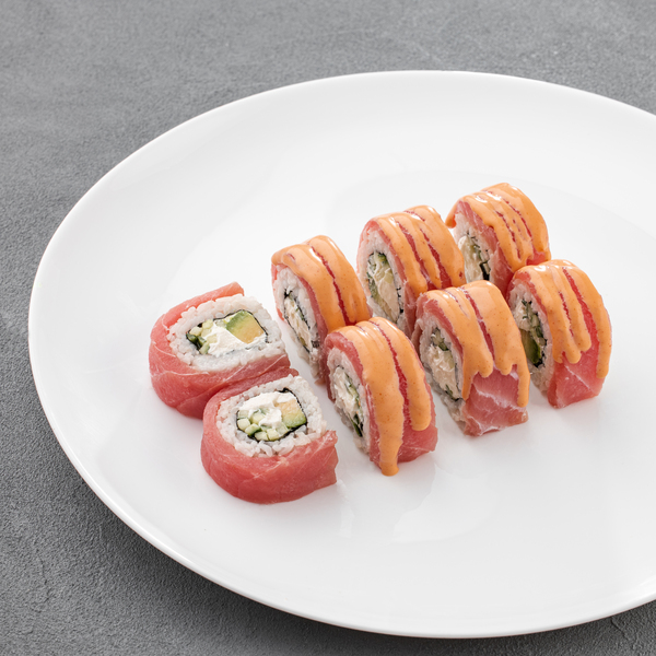 Dragon roll with tuna